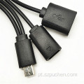 Um arrastar dois cabo micro USB OTG